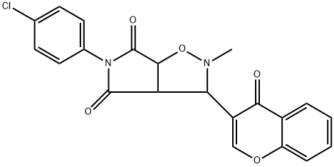 5-(4-CHLOROPHENYL)-2-METHYL-3-(4-OXO-4H-CHROMEN-3-YL)DIHYDRO-2H-PYRROLO[3,4-D]ISOXAZOLE-4,6(3H,5H)-DIONE Struktur