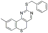 2-(BENZYLSULFANYL)-9-METHYL-5H-THIOCHROMENO[4,3-D]PYRIMIDINE Struktur