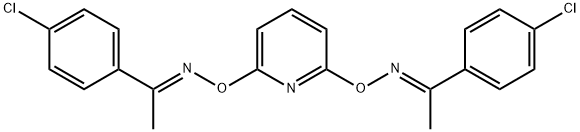 1-(4-CHLOROPHENYL)-1-ETHANONE O-[6-(([1-(4-CHLOROPHENYL)ETHYLIDENE]AMINO)OXY)-2-PYRIDINYL]OXIME Struktur