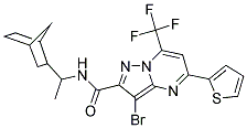 N-(1-(BICYCLO[2.2.1]HEPTAN-2-YL)ETHYL)-3-BROMO-5-(THIOPHEN-2-YL)-7-(TRIFLUOROMETHYL)PYRAZOLO[1,5-A]PYRIMIDINE-2-CARBOXAMIDE Struktur