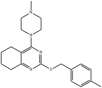 2-[(4-METHYLBENZYL)SULFANYL]-4-(4-METHYLPIPERAZINO)-5,6,7,8-TETRAHYDROQUINAZOLINE Struktur