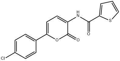 N-[6-(4-CHLOROPHENYL)-2-OXO-2H-PYRAN-3-YL]-2-THIOPHENECARBOXAMIDE Struktur