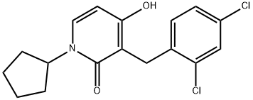 1-CYCLOPENTYL-3-(2,4-DICHLOROBENZYL)-4-HYDROXY-2(1H)-PYRIDINONE Struktur