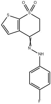 2,3-DIHYDRO-1LAMBDA6-THIENO[2,3-B]THIOPYRAN-1,1,4-TRIONE 4-[N-(4-FLUOROPHENYL)HYDRAZONE] Struktur