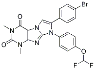 7-(4-BROMOPHENYL)-8-[4-(DIFLUOROMETHOXY)PHENYL]-1,3-DIMETHYL-1H-IMIDAZO[2,1-F]PURINE-2,4(3H,8H)-DIONE Struktur