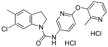 1H-INDOLE-1-CARBOXYAMIDE, 6-CHLORO-2,3-DIHYDRO-5-METHYL-N-[6-[(2-METHYL-3-PYRIDINYL)OXY]-3-PYRIDINYL]-, DIHYDROCHLORIDE Struktur