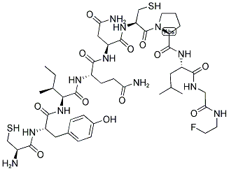 H-CYS-TYR-ILE-GLN-ASN-CYS-PRO-LEU-GLY-NH-CH2CH2F Struktur