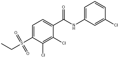 2,3-DICHLORO-N-(3-CHLOROPHENYL)-4-(ETHYLSULFONYL)BENZENECARBOXAMIDE Struktur