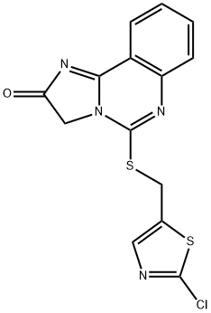 5-([(2-CHLORO-1,3-THIAZOL-5-YL)METHYL]SULFANYL)IMIDAZO[1,2-C]QUINAZOLIN-2(3H)-ONE Struktur