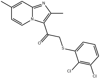 2-[(2,3-DICHLOROPHENYL)SULFANYL]-1-(2,7-DIMETHYLIMIDAZO[1,2-A]PYRIDIN-3-YL)-1-ETHANONE Struktur