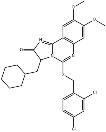 3-(CYCLOHEXYLMETHYL)-5-[(2,4-DICHLOROBENZYL)SULFANYL]-8,9-DIMETHOXYIMIDAZO[1,2-C]QUINAZOLIN-2(3H)-ONE Struktur