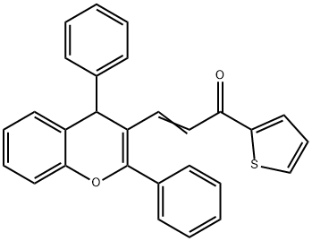 (E)-3-(2,4-DIPHENYL-4H-CHROMEN-3-YL)-1-(THIOPHEN-2-YL)PROP-2-EN-1-ONE Struktur