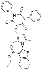 ETHYL 2-(2,5-DIMETHYL-3-((2,4,6-TRIOXO-1,3-DIPHENYL-TETRAHYDROPYRIMIDIN-5(6H)-YLIDENE)METHYL)-1H-PYRROL-1-YL)-4,5,6,7-TETRAHYDROBENZO[B]THIOPHENE-3-CARBOXYLATE Struktur