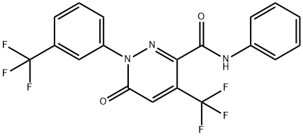 6-OXO-N-PHENYL-4-(TRIFLUOROMETHYL)-1-[3-(TRIFLUOROMETHYL)PHENYL]-1,6-DIHYDRO-3-PYRIDAZINECARBOXAMIDE Struktur