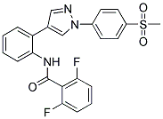 2,6-DIFLUORO-N-[2-(1-(4-(METHYLSULPHONYL)PHENYL)-1H-PYRAZOL-4-YL)PHENYL]BENZAMIDE Struktur