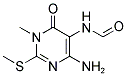 4-AMINO-1-METHYL-2-(METHYLSULFANYL)-6-OXO-1,6-DIHYDROPYRIMIDIN-5-YLFORMAMIDE Struktur