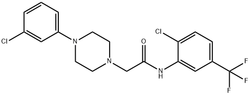 2-[4-(3-CHLOROPHENYL)PIPERAZINO]-N-[2-CHLORO-5-(TRIFLUOROMETHYL)PHENYL]ACETAMIDE Struktur