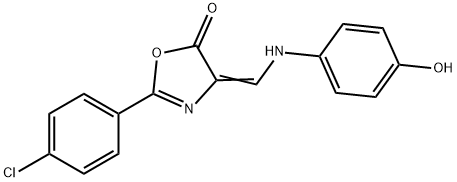 2-(4-CHLOROPHENYL)-4-[(4-HYDROXYANILINO)METHYLENE]-1,3-OXAZOL-5(4H)-ONE Struktur