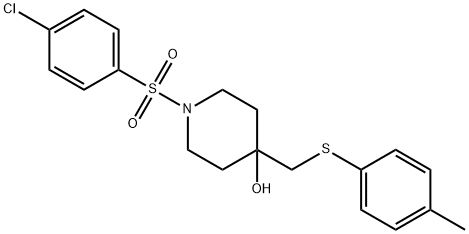 1-[(4-CHLOROPHENYL)SULFONYL]-4-([(4-METHYLPHENYL)SULFANYL]METHYL)-4-PIPERIDINOL Struktur