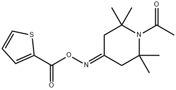 1-(2,2,6,6-TETRAMETHYL-4-([(2-THIENYLCARBONYL)OXY]IMINO)PIPERIDINO)-1-ETHANONE Struktur