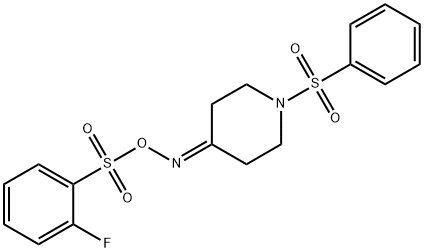 4-(([(2-FLUOROPHENYL)SULFONYL]OXY)IMINO)-1-(PHENYLSULFONYL)PIPERIDINE Struktur