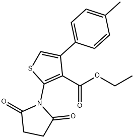 ETHYL 2-(2,5-DIOXOPYRROLIDIN-1-YL)-4-(4-METHYLPHENYL)THIOPHENE-3-CARBOXYLATE Struktur