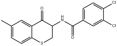 3,4-DICHLORO-N-(6-METHYL-4-OXO-3,4-DIHYDRO-2H-THIOCHROMEN-3-YL)BENZENECARBOXAMIDE Struktur