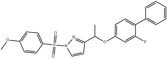 2-FLUORO[1,1'-BIPHENYL]-4-YL 1-(1-[(4-METHOXYPHENYL)SULFONYL]-1H-PYRAZOL-3-YL)ETHYL ETHER Struktur