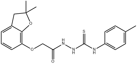 1-(2-(2,2-DIMETHYL(3-OXAINDAN-4-YLOXY))ACETYL)-4-(4-METHYLPHENYL)THIOSEMICARBAZIDE Struktur