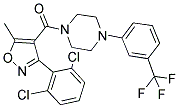 3-(2,6-DICHLOROPHENYL)-5-METHYLISOXAZOL-4-YL 4-(3-(TRIFLUOROMETHYL)PHENYL)PIPERAZINYL KETONE Struktur