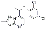 2,4-DICHLOROPHENYL 1-(2-METHYLPYRAZOLO[1,5-A]PYRIMIDIN-7-YL)ETHYL ETHER Struktur