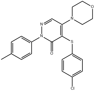 4-[(4-CHLOROPHENYL)SULFANYL]-2-(4-METHYLPHENYL)-5-MORPHOLINO-3(2H)-PYRIDAZINONE Struktur