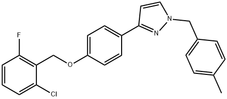 2-CHLORO-6-FLUOROBENZYL 4-[1-(4-METHYLBENZYL)-1H-PYRAZOL-3-YL]PHENYL ETHER Struktur