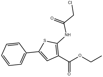 2-(2-CHLORO-ACETYLAMINO)-5-PHENYL-THIOPHENE-3-CARBOXYLIC ACID ETHYL ESTER Struktur