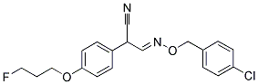 3-([(4-CHLOROBENZYL)OXY]IMINO)-2-[4-(3-FLUOROPROPOXY)PHENYL]PROPANENITRILE Struktur