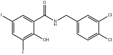 N-(3,4-DICHLOROBENZYL)-2-HYDROXY-3,5-DIIODOBENZENECARBOXAMIDE Struktur