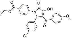 ETHYL 4-(2-(4-CHLOROPHENYL)-4-HYDROXY-3-(4-METHOXYBENZOYL)-5-OXO-2H-PYRROL-1(5H)-YL)BENZOATE Struktur