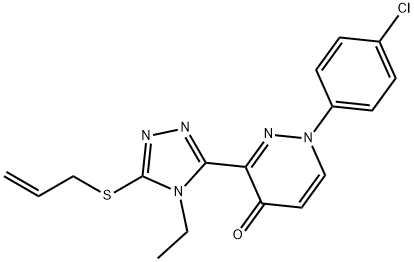 3-[5-(ALLYLSULFANYL)-4-ETHYL-4H-1,2,4-TRIAZOL-3-YL]-1-(4-CHLOROPHENYL)-4(1H)-PYRIDAZINONE Struktur