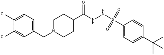 4-(TERT-BUTYL)-N'-([1-(3,4-DICHLOROBENZYL)-4-PIPERIDINYL]CARBONYL)BENZENESULFONOHYDRAZIDE Struktur