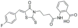 2-((4-[(5Z)-5-(4-FLUOROBENZYLIDENE)-4-OXO-2-THIOXO-1,3-THIAZOLIDIN-3-YL]BUTANOYL)AMINO)BENZOIC ACID Struktur