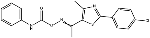 5-([(ANILINOCARBONYL)OXY]ETHANIMIDOYL)-2-(4-CHLOROPHENYL)-4-METHYL-1,3-THIAZOLE Struktur