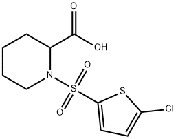 1-[(5-CHLOROTHIEN-2-YL)SULFONYL]PIPERIDINE-2-CARBOXYLIC ACID Struktur