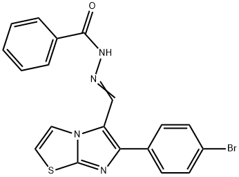 N'-((E)-[6-(4-BROMOPHENYL)IMIDAZO[2,1-B][1,3]THIAZOL-5-YL]METHYLIDENE)BENZENECARBOHYDRAZIDE Struktur