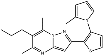 2-[3-(2,5-DIMETHYL-1H-PYRROL-1-YL)-2-THIENYL]-5,7-DIMETHYL-6-PROPYLPYRAZOLO[1,5-A]PYRIMIDINE Struktur