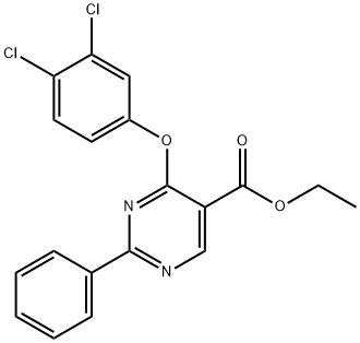 ETHYL 4-(3,4-DICHLOROPHENOXY)-2-PHENYL-5-PYRIMIDINECARBOXYLATE Struktur