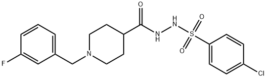 4-CHLORO-N'-([1-(3-FLUOROBENZYL)-4-PIPERIDINYL]CARBONYL)BENZENESULFONOHYDRAZIDE Struktur