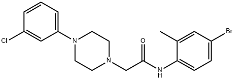 N-(4-BROMO-2-METHYLPHENYL)-2-[4-(3-CHLOROPHENYL)PIPERAZINO]ACETAMIDE Struktur