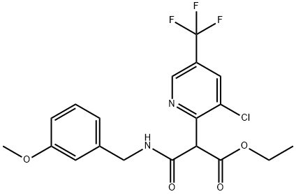 ETHYL 2-[3-CHLORO-5-(TRIFLUOROMETHYL)-2-PYRIDINYL]-3-[(3-METHOXYBENZYL)AMINO]-3-OXOPROPANOATE Struktur