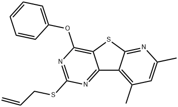 2-(ALLYLSULFANYL)-7,9-DIMETHYL-4-PHENOXYPYRIDO[3',2':4,5]THIENO[3,2-D]PYRIMIDINE Struktur