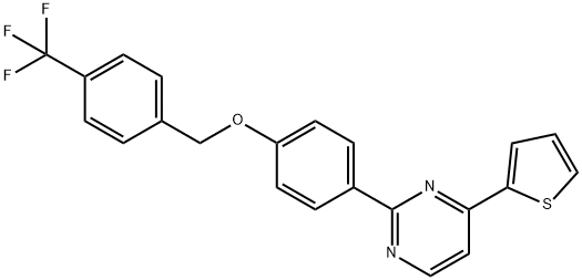 4-(2-THIENYL)-2-(4-([4-(TRIFLUOROMETHYL)BENZYL]OXY)PHENYL)PYRIMIDINE Struktur